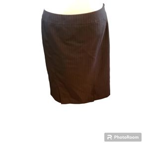 Anne Klein Skirt Pencil Wool Blend Pinstripes Dark Grey (8)